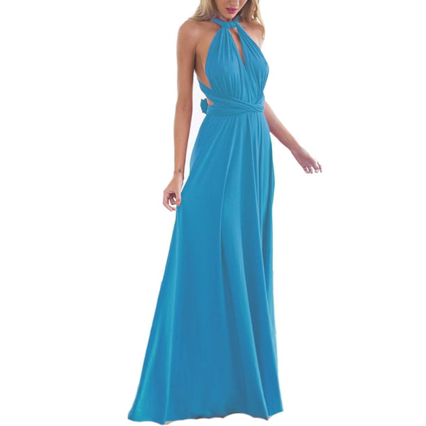 Womens Bridemaid Gown Convertible Multi Way Wrap Evening Party Long Maxi Dress